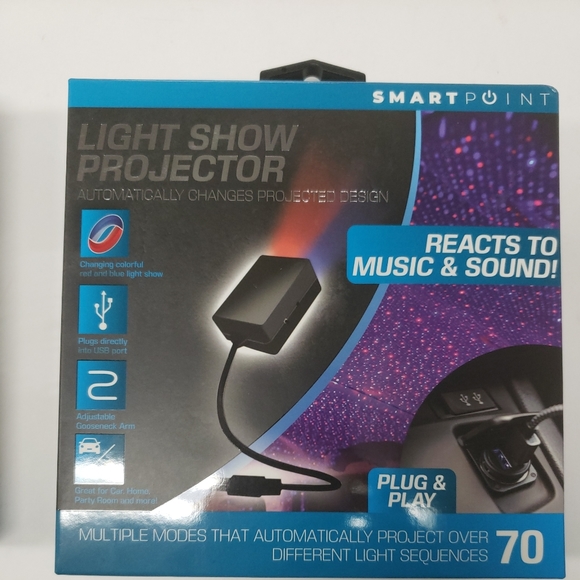 LIGHT SHOW PROJECTOR W/ ADJUSTABLE GOOSENECK ARM USB PLUG & PLAY 2 boxes - Picture 7 of 7